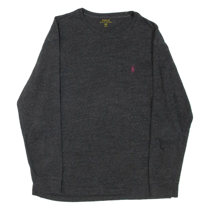 POLO RALPH LAUREN Mens T-Shirt Grey Long Sleeve XS
