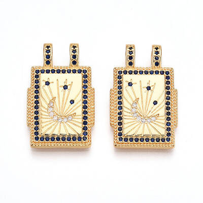 Brass Micro Pave Cubic Zirconia Pendants
