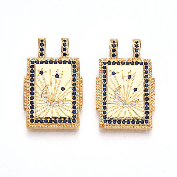Brass Micro Pave Cubic Zirconia Pendants