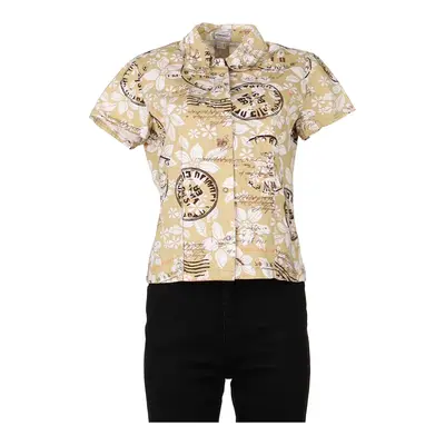 Foreigner Floral Short Sleeve Shirt - Medium Beige Cotton