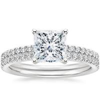 EAMTI 2CT 925 Sterling Silver Bridal Ring Sets Princess Cut CZ Engagement Rings Promise Rings for Her Wedding Bands for Women