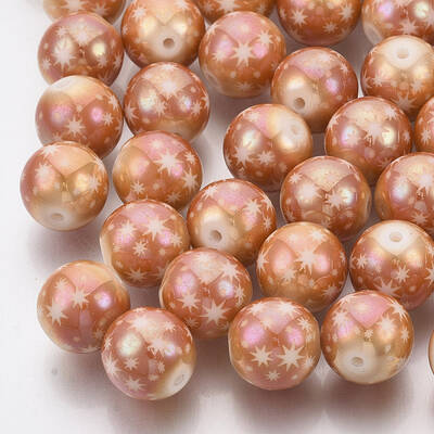 Christmas Electroplate Glass Beads