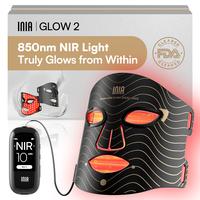 INIA GLOW 2 Red Light Therapy Mask , 4 Light Modes with 850nm NIR, 2600mAh Rechargeable LED Face Mask for Skincare at Home an...