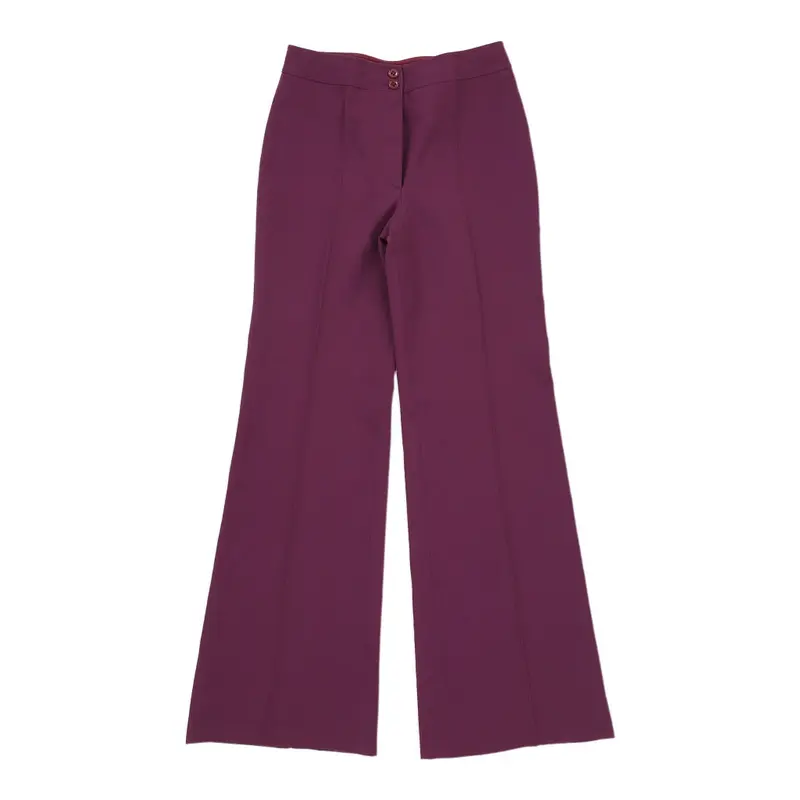 Les Copains Flared Trousers - 28W UK 8 Purple Cotton | Size: UK 8