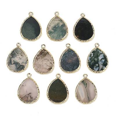 Natural Moss Agate Pendants