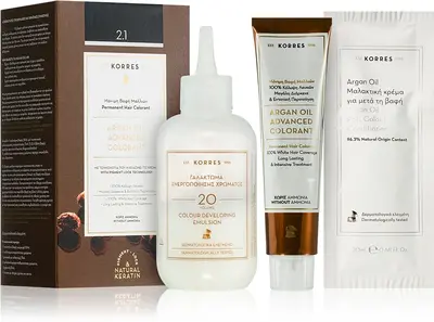 Korres Argan Oil permanent hair dye with argan oil color 2.1 Blue black 50 ml