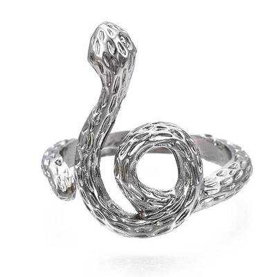 Snake Shape Rack Plating Alloy Cuff Rings