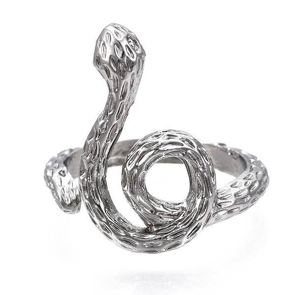 Snake Shape Rack Plating Alloy Cuff Rings