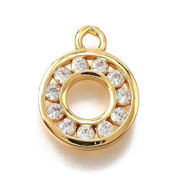 Brass Micro Pave Cubic Zirconia Pendants