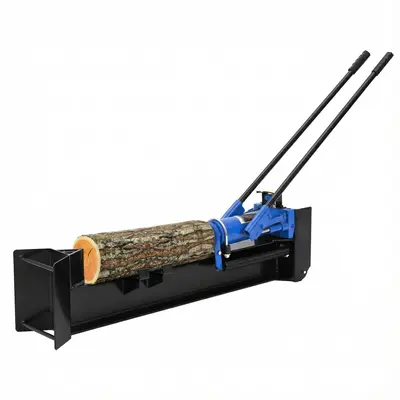 Garvee 12 Ton Hydraulic Log Splitter Wood Cutter, Manual Log Splitter with Horizontal Full Steel Beam & Built-In Wheel