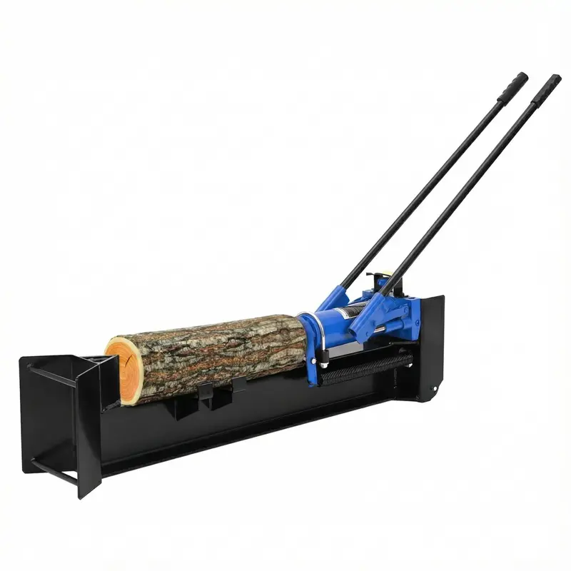 Garvee 12 Ton Hydraulic Log Splitter Wood Cutter, Manual Log Splitter with Horizontal Full Steel Beam & Built-In Wheel