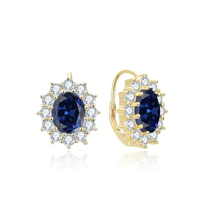 Beneto Statement Beach Earrings with Blue Zirconia AGUC3295BL-GOLD