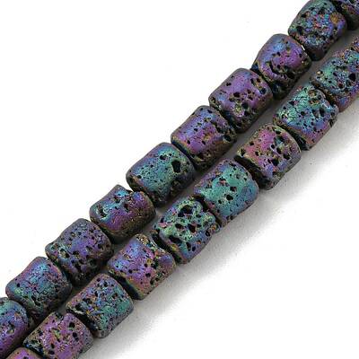 Electroplated Natural Lava Rock Beads Strands