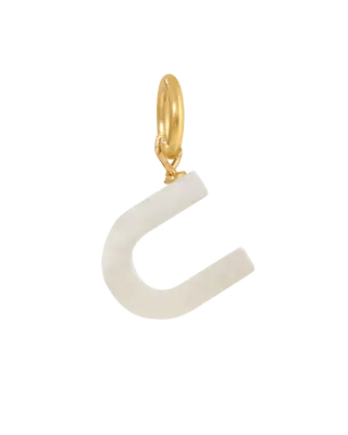 MOP Letter Charm | Metal Color: Gold | Letter: U