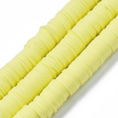 Flat Round Handmade Polymer Clay Beads
