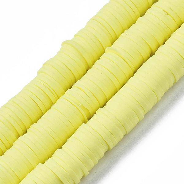 Flat Round Handmade Polymer Clay Beads