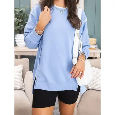 Lived In Exposed Seam Garment Washed Oversized Sweatshirt  by DD Design| S - 3XL