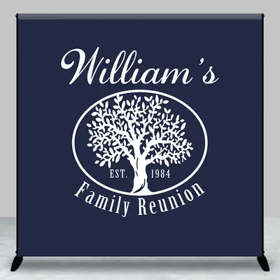 Black White Tree 1984 Custom Family Reunion Backdrop - Aperturee