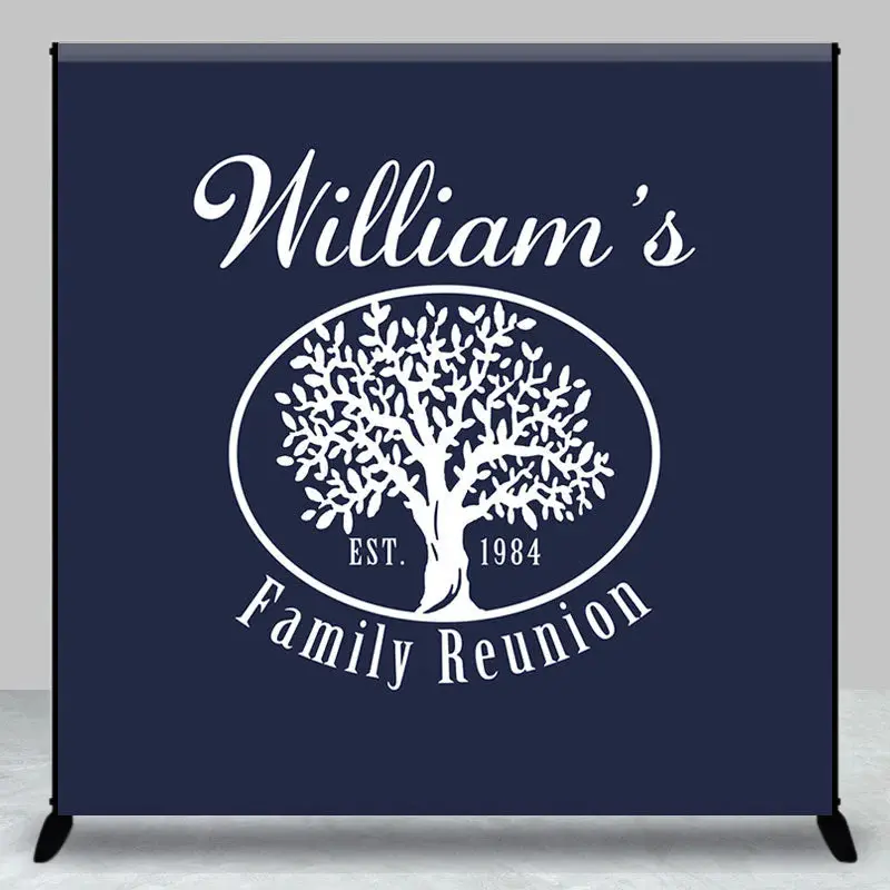 Black White Tree 1984 Custom Family Reunion Backdrop - Aperturee