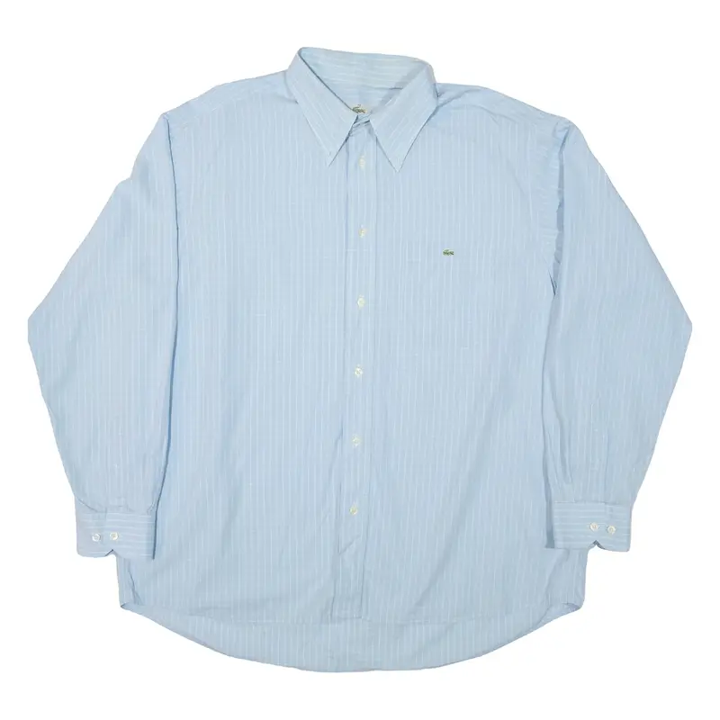 LACOSTE Mens Shirt Blue Check Long Sleeve XL