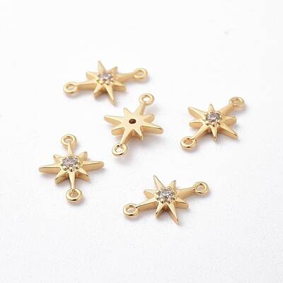 Brass Micro Pave Cubic Zirconia Links