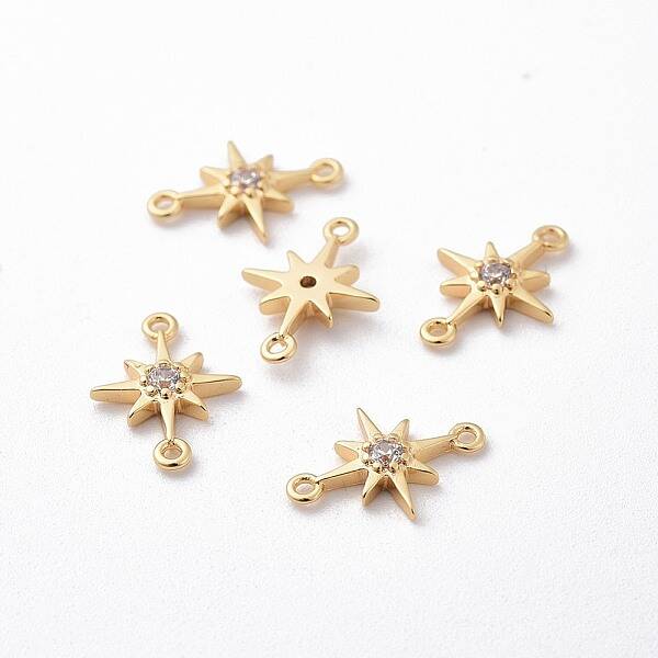 Brass Micro Pave Cubic Zirconia Links