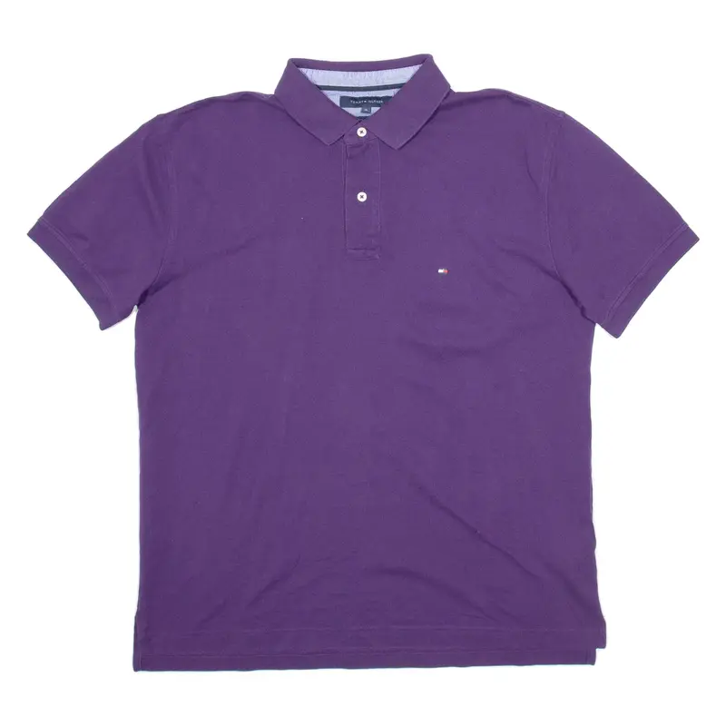 TOMMY HILFIGER Mens Polo Shirt Purple XL