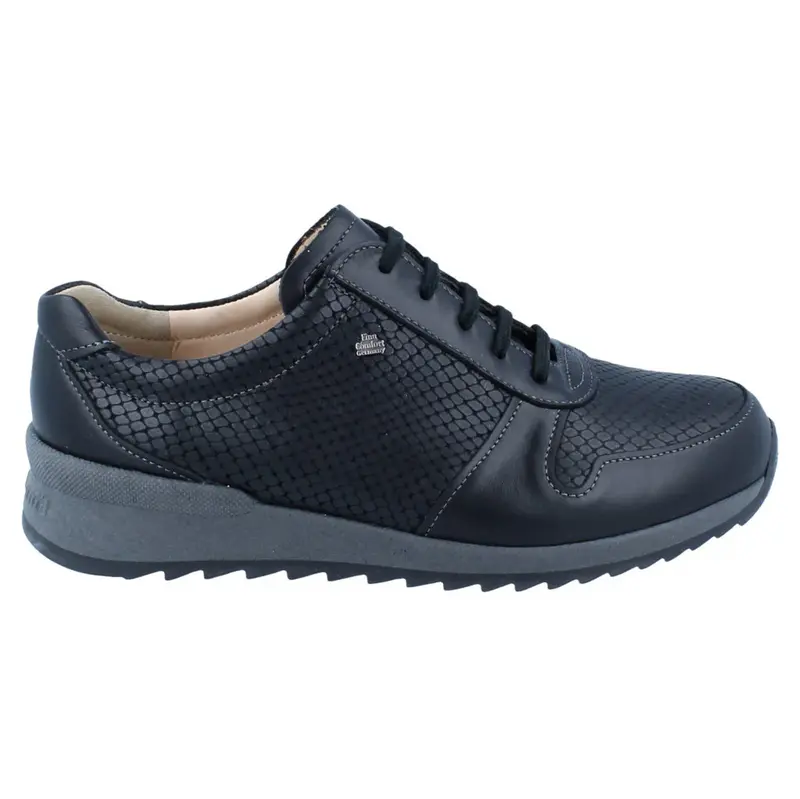 Finn Comfort Sidonia Synthetic Leather Women's Lace Up Shoes - Black - Size:US 8.5 Women