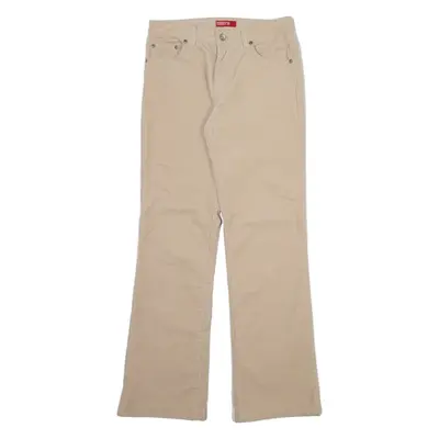 TEDDY'S Womens Corduroy Trousers Cream Regular Bootcut W28 L31