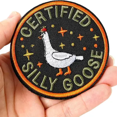 Cute Goose Design Hook & Loop Patch, 1 Count Colorful Embroidered Patch, DIY Applique Accessories for Backpacks, Dog Harnesse...