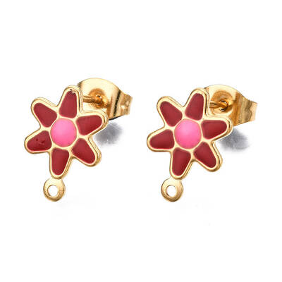304 Stainless Steel Enamel Stud Earring Findings