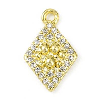 Brass Micro Pave Clear Cubic Zirconia Pendants