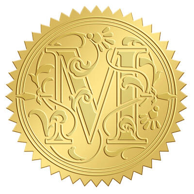 Self Adhesive Gold Foil Embossed Stickers