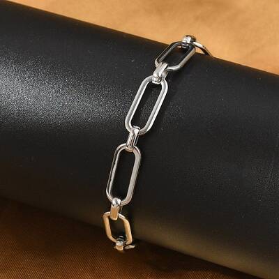 304 Stainless Steel Paperclip Chains Bracelets for Men & Women