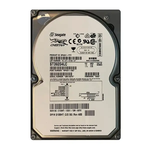 9P4001-080 Seagate 9.1GB Ultra-160 SCSI 10000 3.5-inch 4MB Hard Drive
