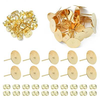 20Pcs 304 Stainless Steel Stud Earring Findings