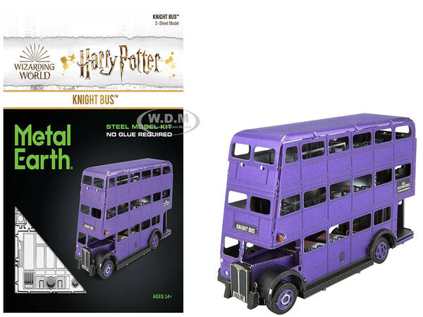 Model Kit Knight Bus Purple Harry Potter and the Prisoner of Azkaban (2004) Movie (Moderate Difficulty) Steel Model by Metal ...