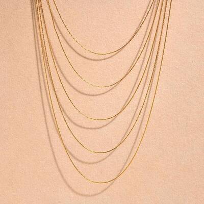304 Stainless Steel Boston Link Chain Multi Layered Necklaces for Women
