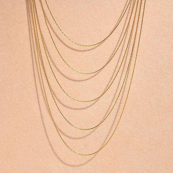 304 Stainless Steel Boston Link Chain Multi Layered Necklaces for Women