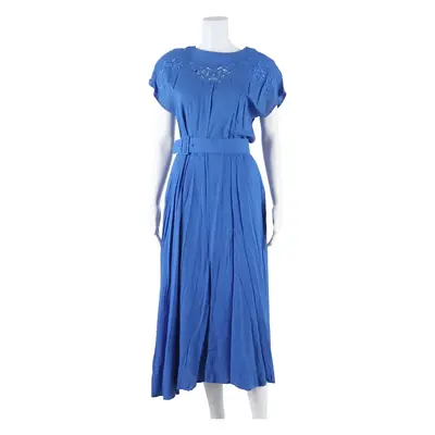 MICHELLE STUART Womens Day Dress Blue Sleeveless Midi S