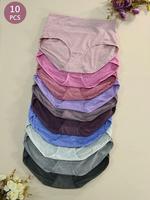 【plus Size】 Solid Color Seamless Panties, Breathable Comfortable Fit Knicker for Daily Wear, Basic Women's Curvy Underwea...