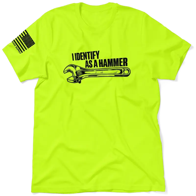 Identify As A Hammer - Safety Yellow T-Shirt