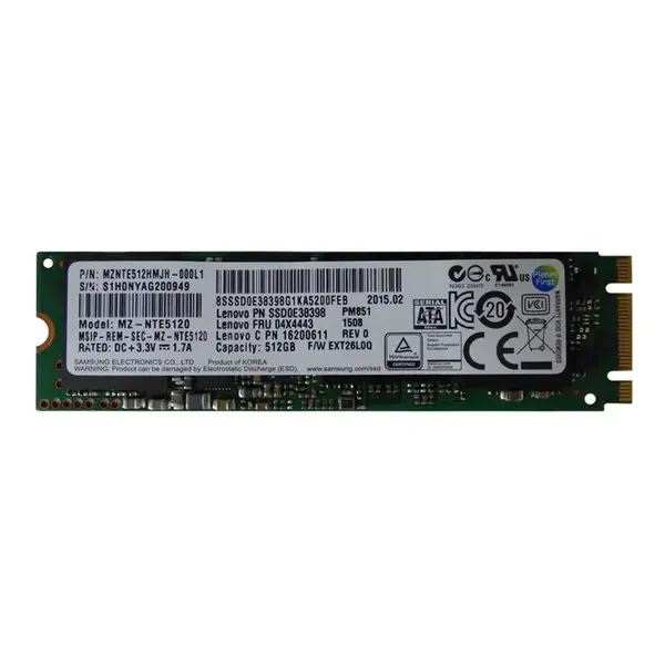 MZ-NTE5120 Samsung PM851 Series 512GB Triple-Level Cell SATA 6Gb/s M.2 2280 Solid State Drive