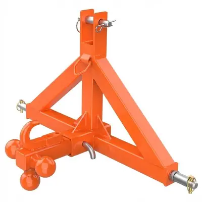 Garvee 3 Point Trailer Hitch 2 Receiver and Towing Ball Hitch with Hook Heavy Duty Cat.1 Tractor Drawbar 3Pt Quick Hitch Att...