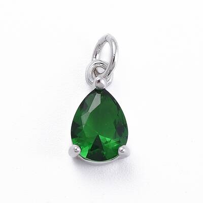 Brass Micro Pave Cubic Zirconia Pendants