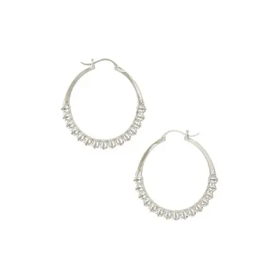 Calla Hoops Silver Small | Size: 1.75 in.