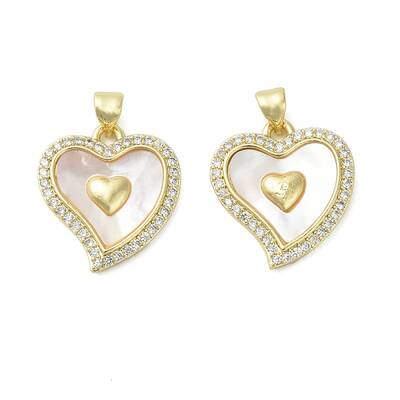 Brass Micro Pave Cubic Zirconia Pendants