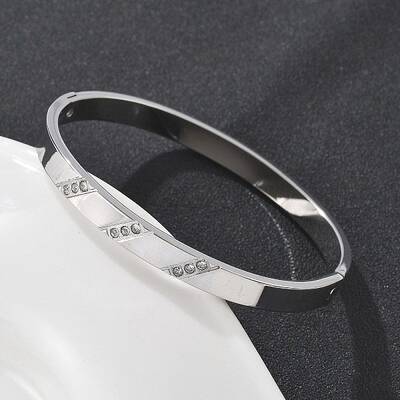 304 Stainless Steel Rhinestone Bangles for Women