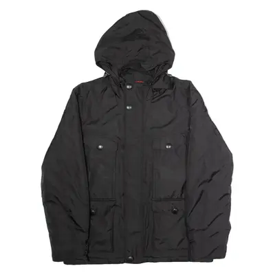 WELLENSTEYN Beluga Mens Parka Coat Black Canvas Hooded L