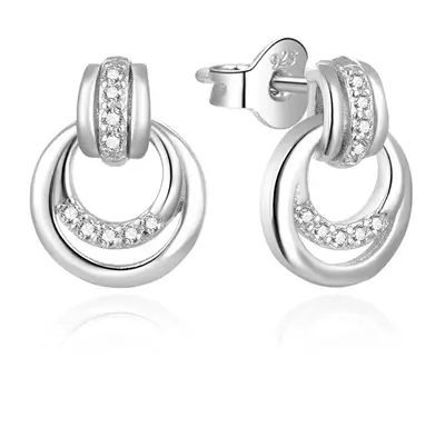 Beneto Elegant silver earrings with zirconia AGUP1888